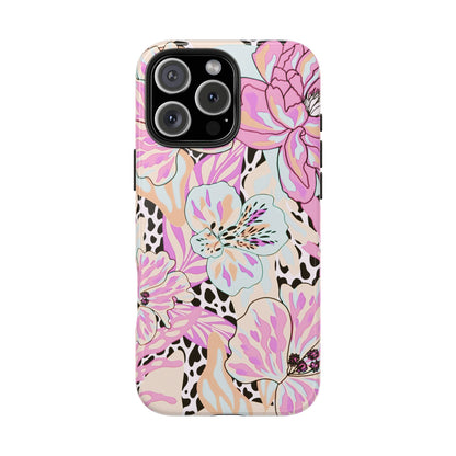 Leopard Lilies | Pastel Floral iPhone Case