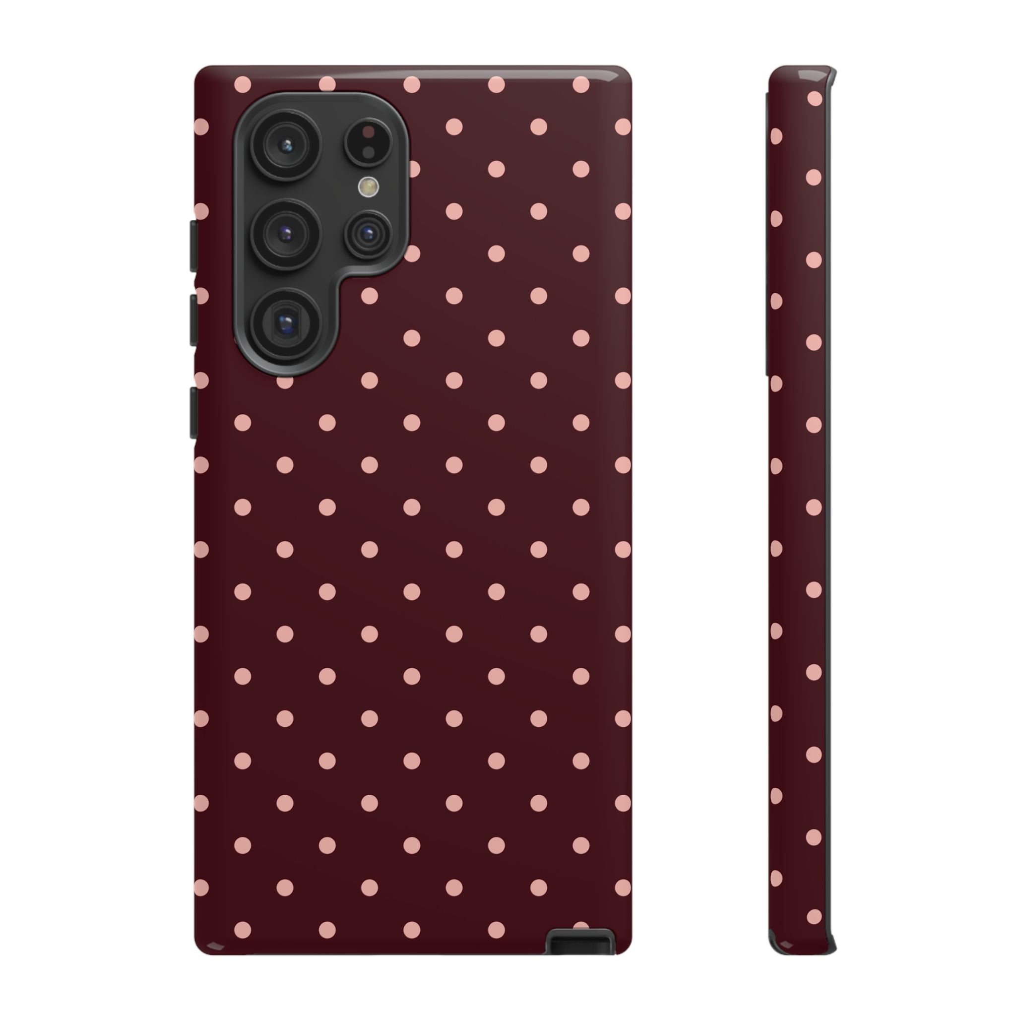 Pretty Please Burgundy Polka Dot Galaxy Case