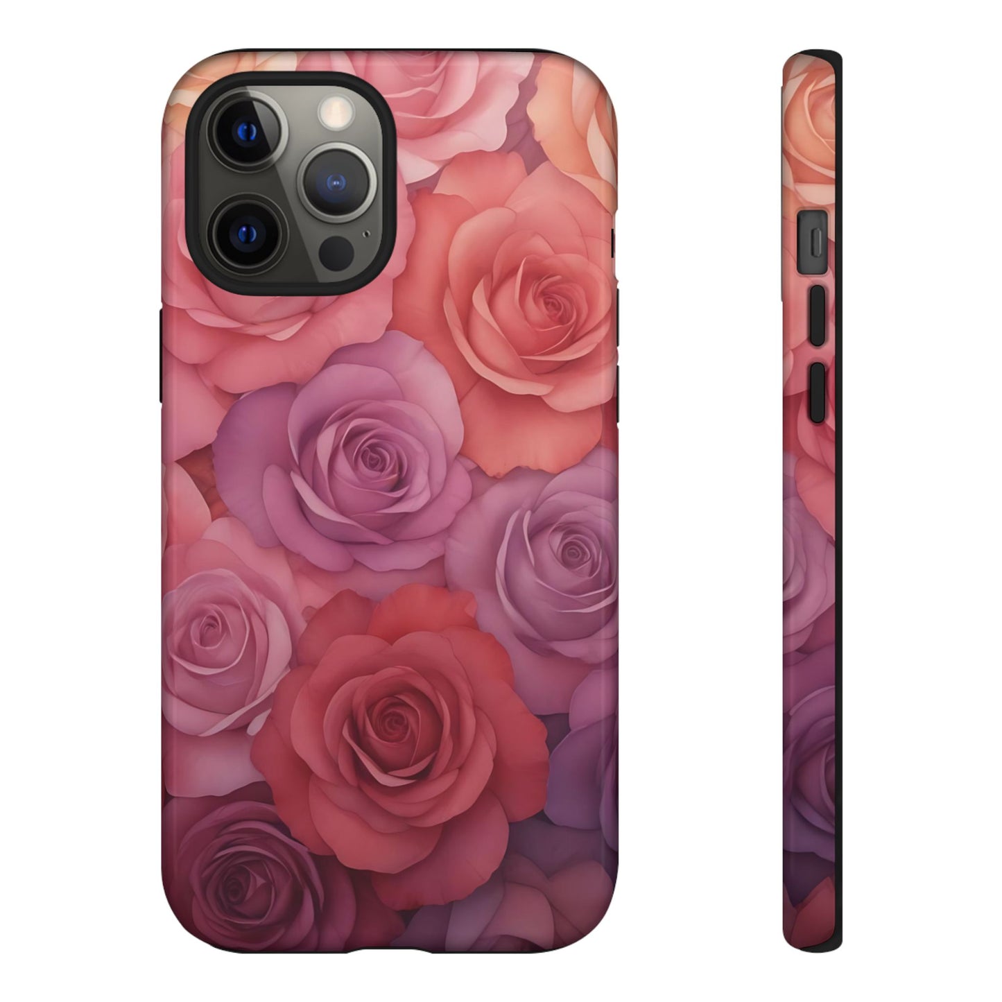 Coque iPhone à motif floral | Roses dégradées