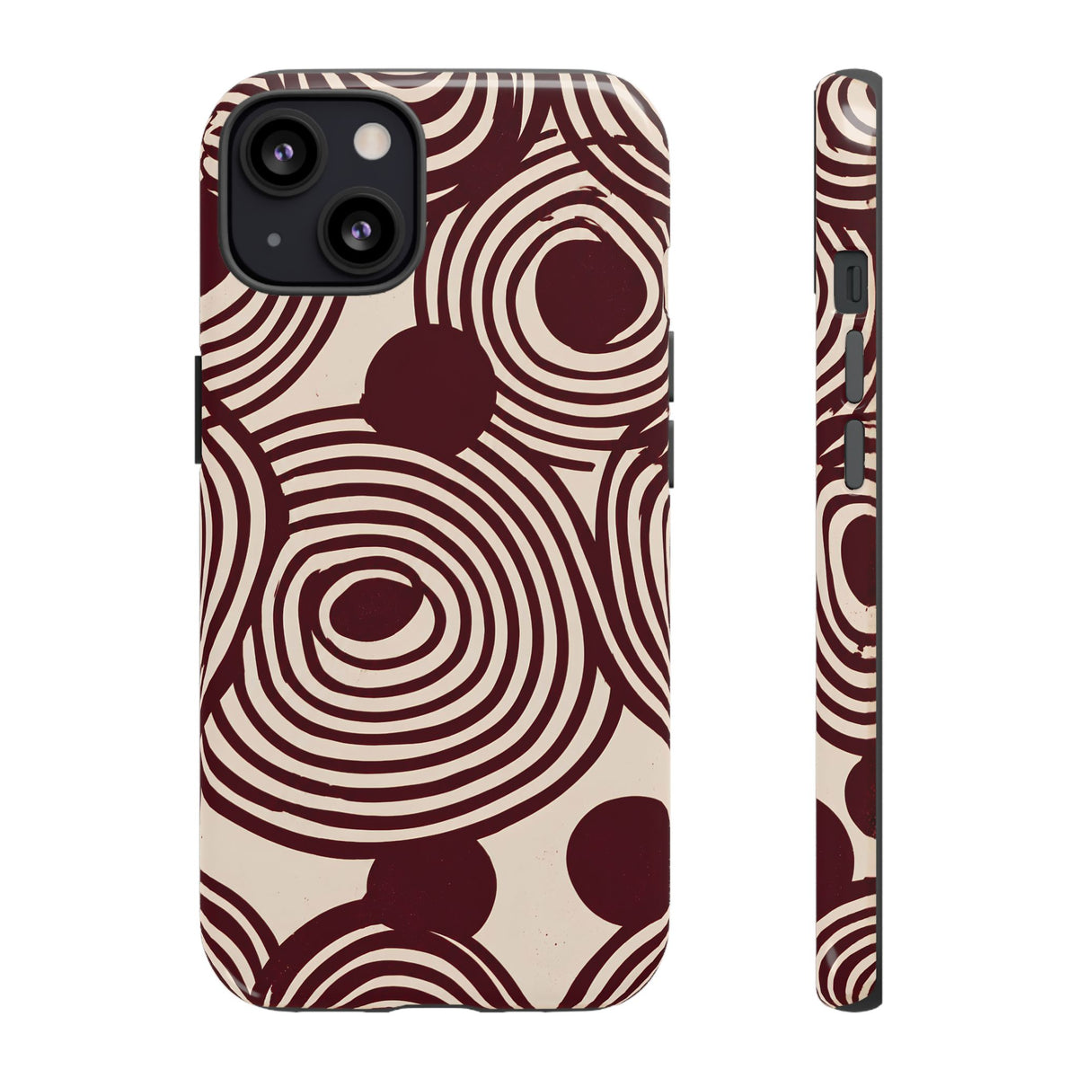 Retrograde | Burgundy Retro Abstract iPhone Case
