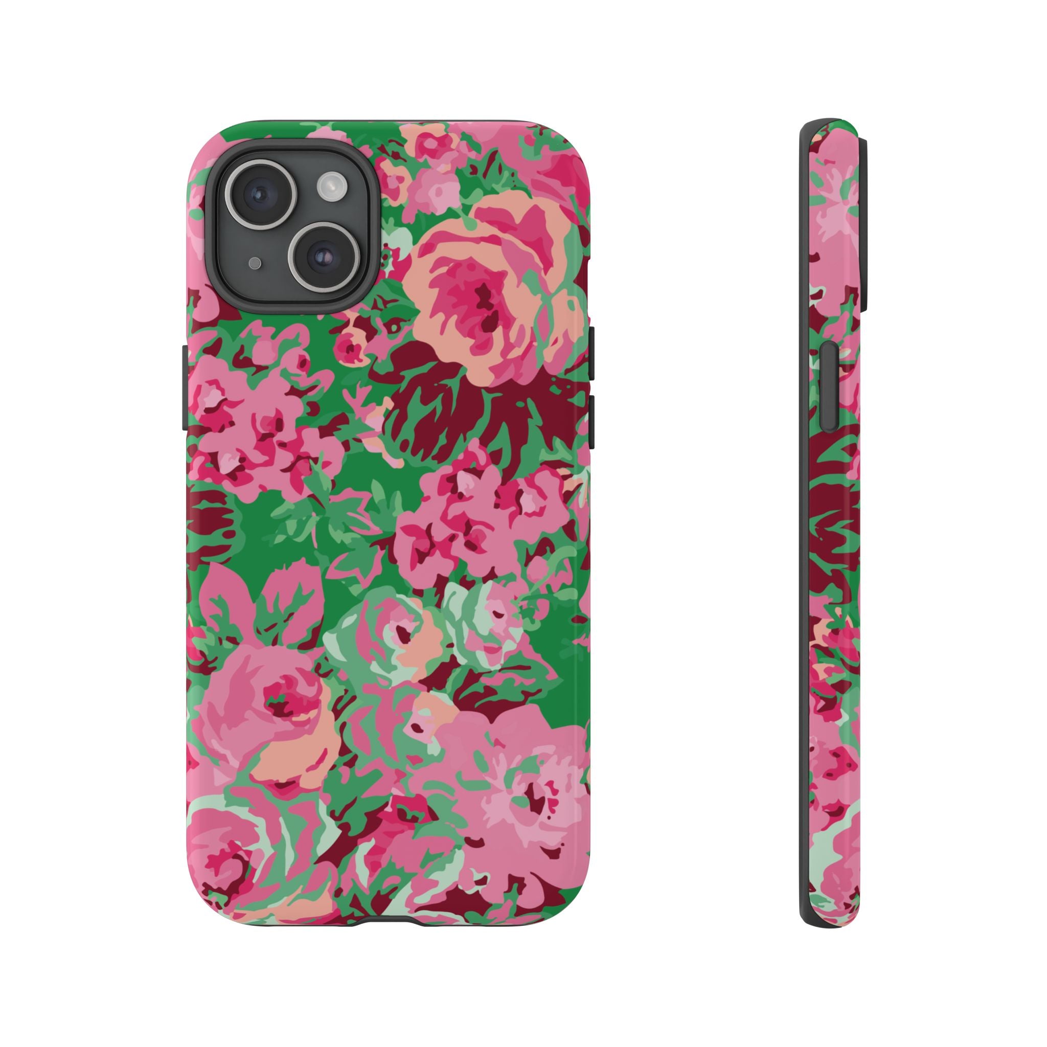 Tout est rose | Coque iPhone à motif floral vert
