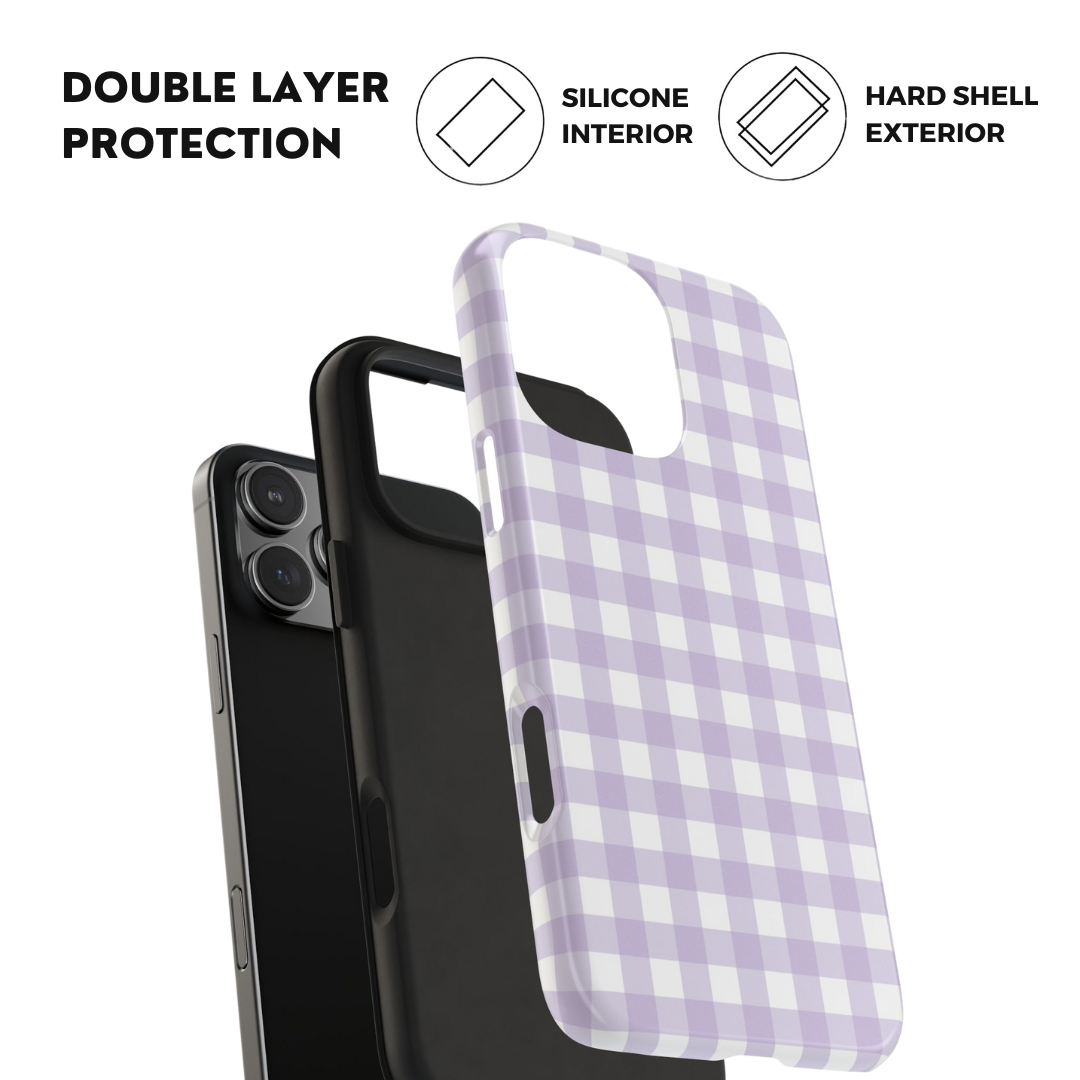Purple Plaid Gingham Check iPhone Case