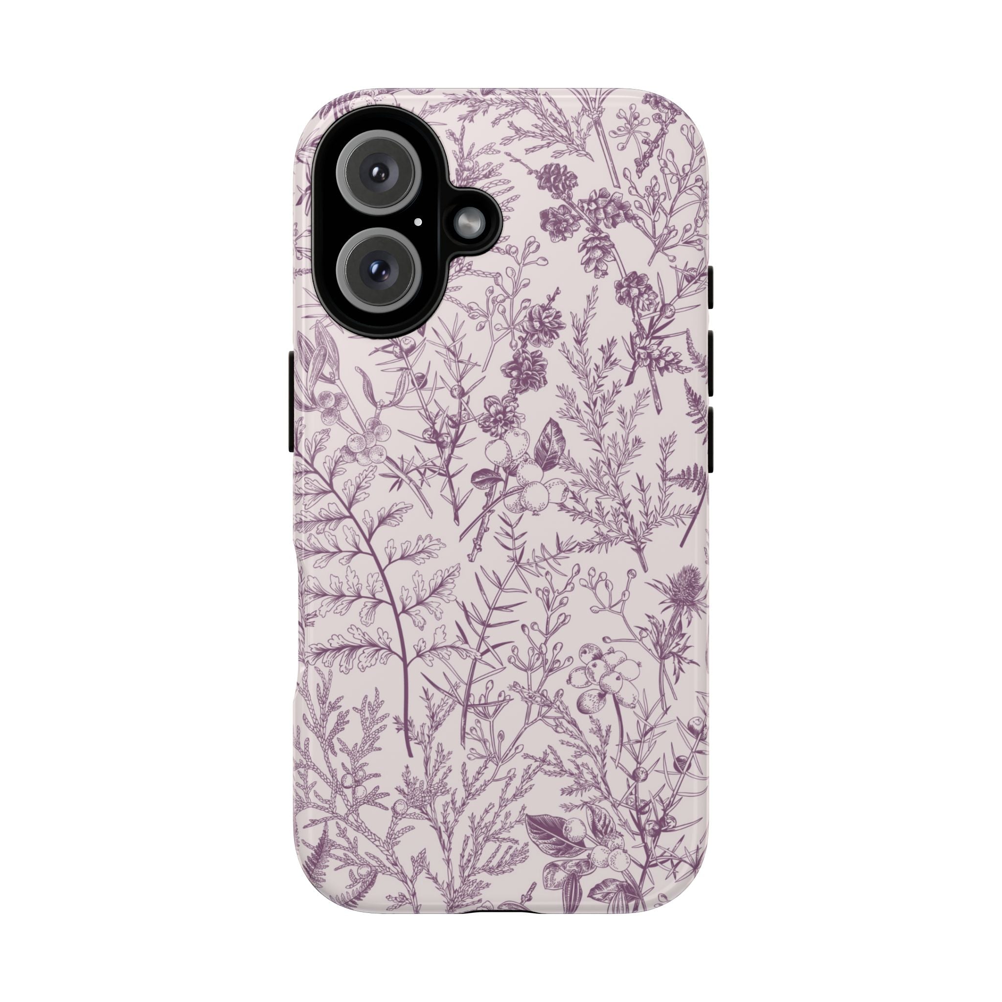 Plum Botanical Floral iPhone Case