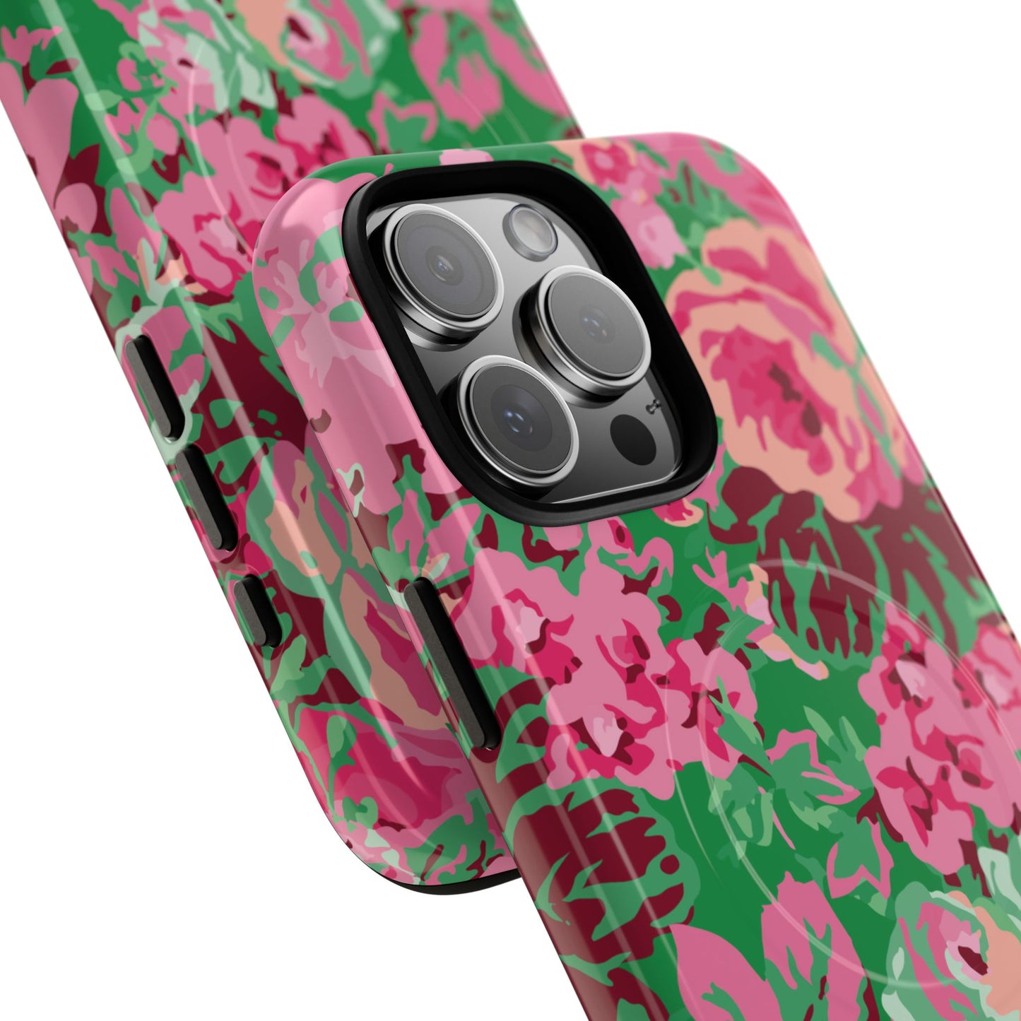 Everything's Rosy | Green & Pink Floral MagSafe Case