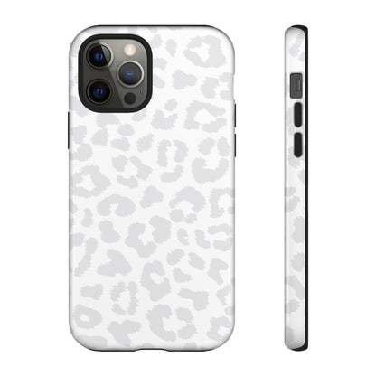 Snow Bunny | White & Gray Leopard Print Case