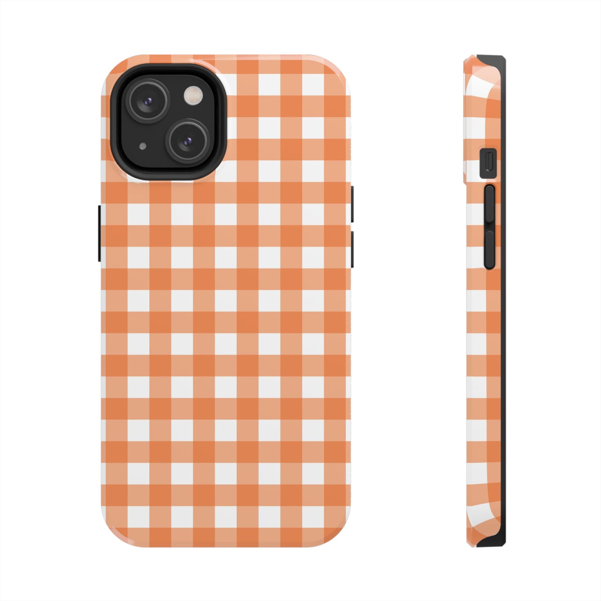Orange Plaid Gingham Check iPhone Case