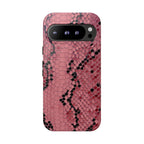 Estuche Pixel con estampado de serpiente y pitón rosa