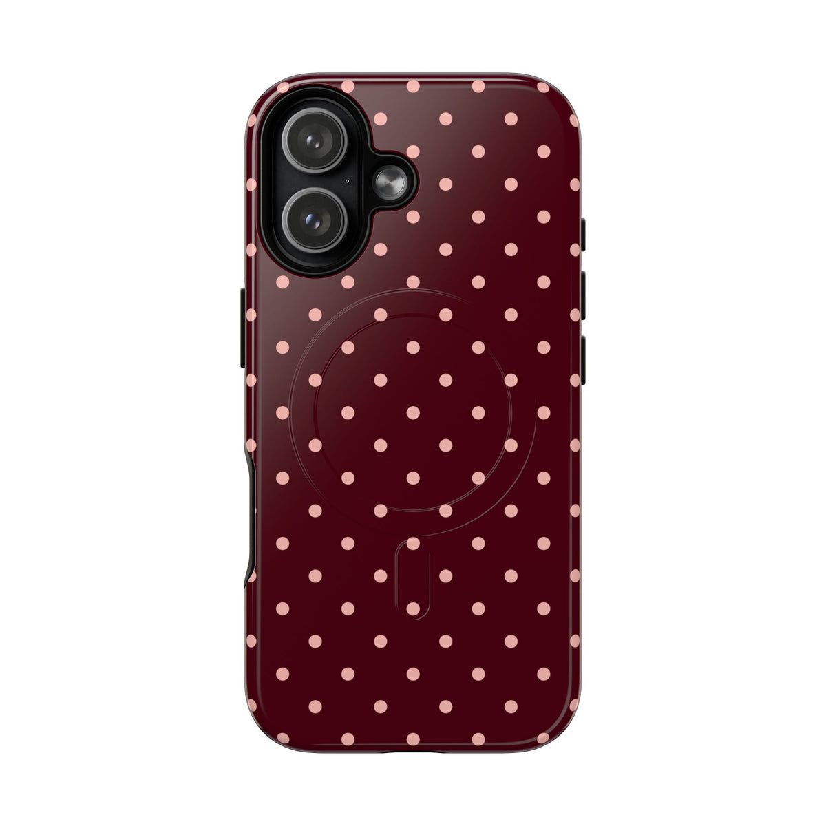 Pretty Please | Burgundy Polka Dot MagSafe Case