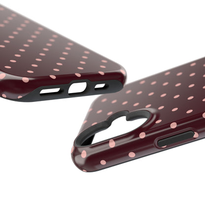 Pretty Please | Burgundy Polka Dot iPhone Case