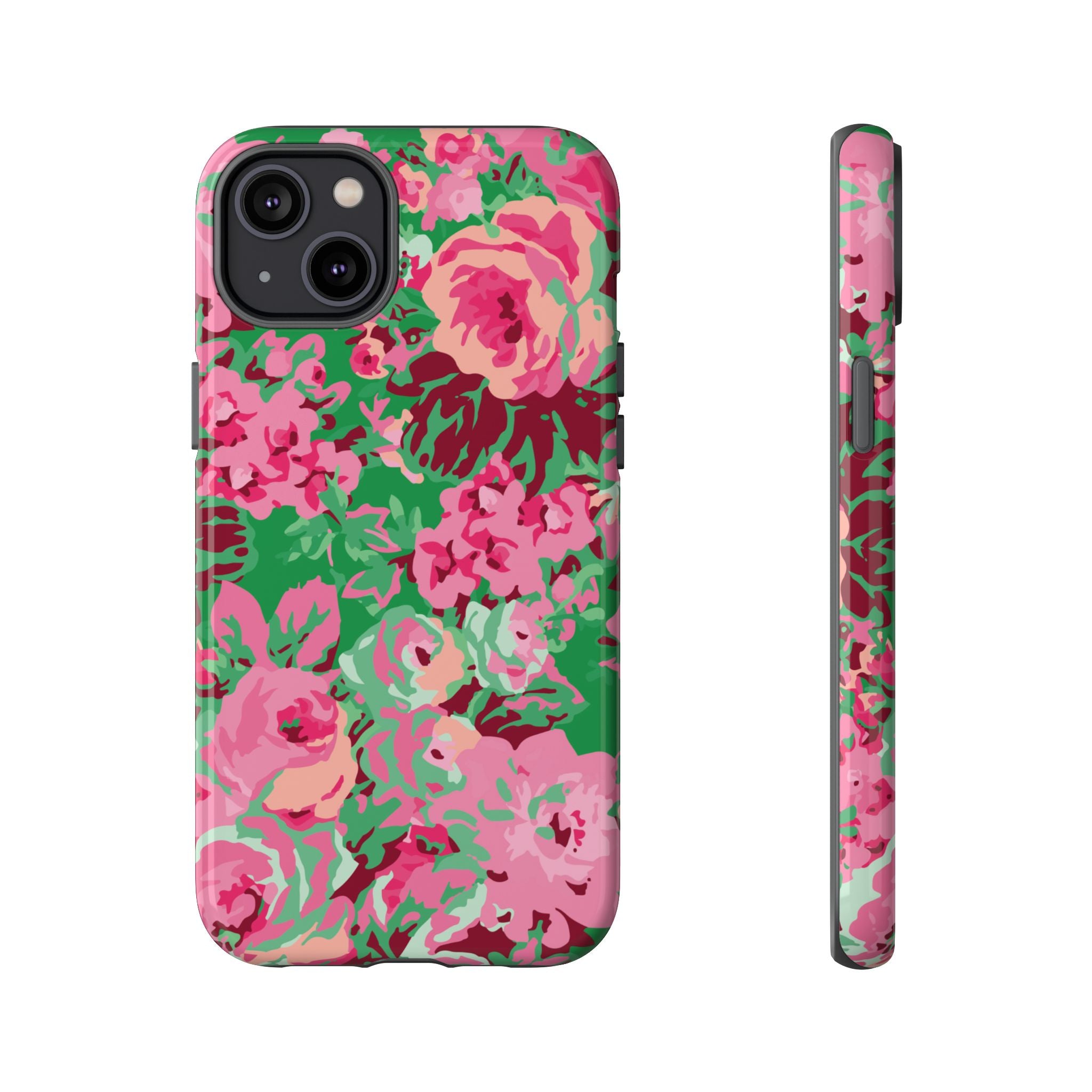 Tout est rose | Coque iPhone à motif floral vert