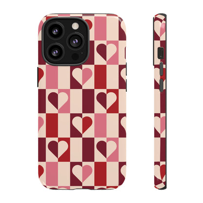 Funda para iPhone con corazones geométricos Devoted