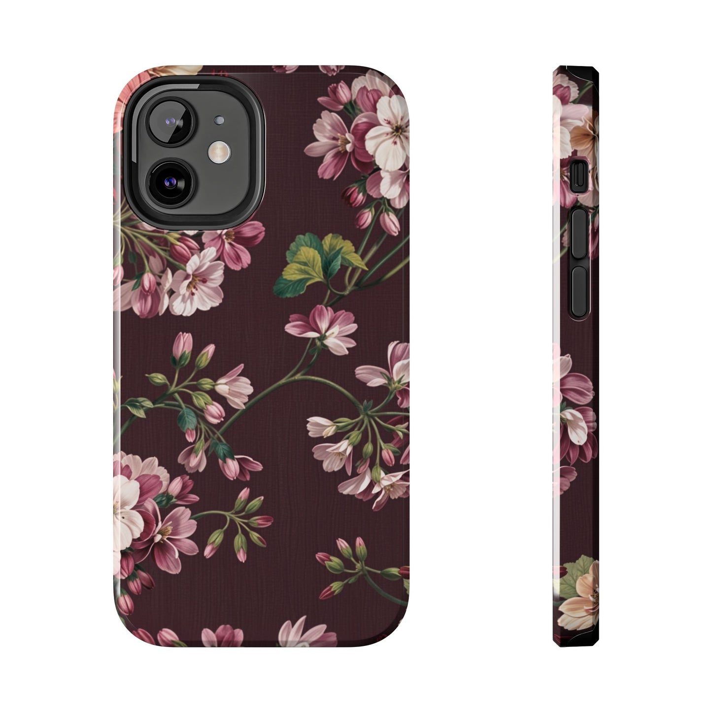 Flower Glam | Brown Floral iPhone Case