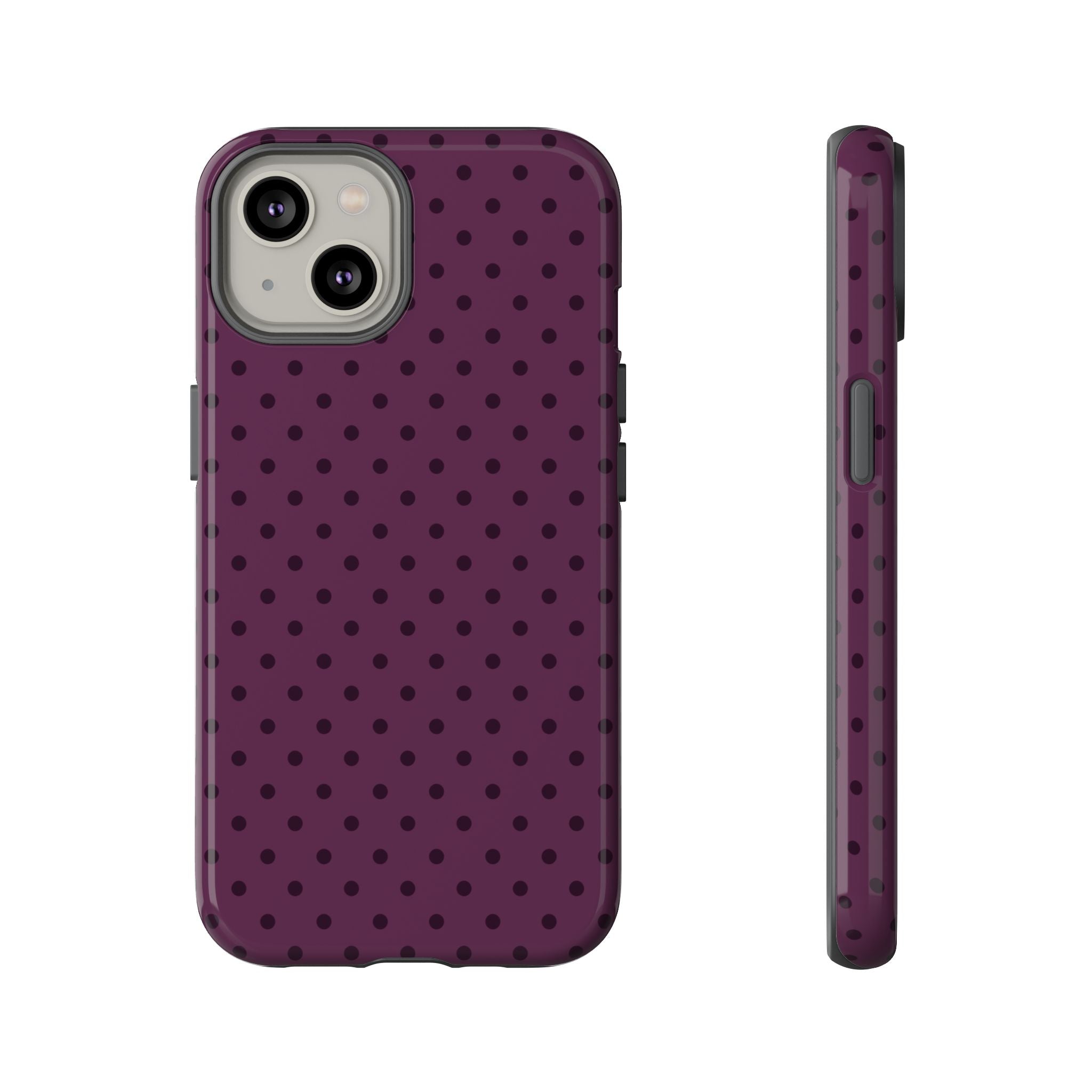 Plum Mood | Polka Dot iPhone Case