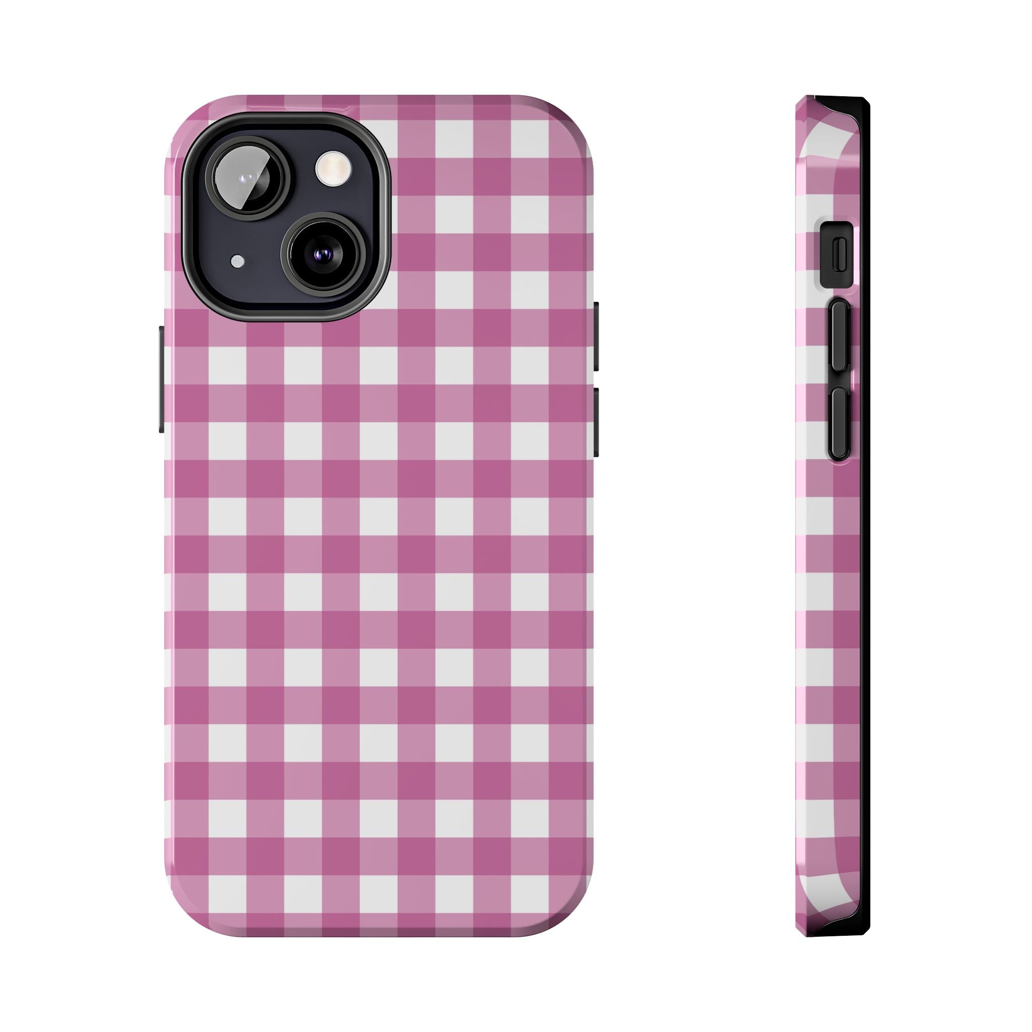 Pink Plaid Gingham Check iPhone Case
