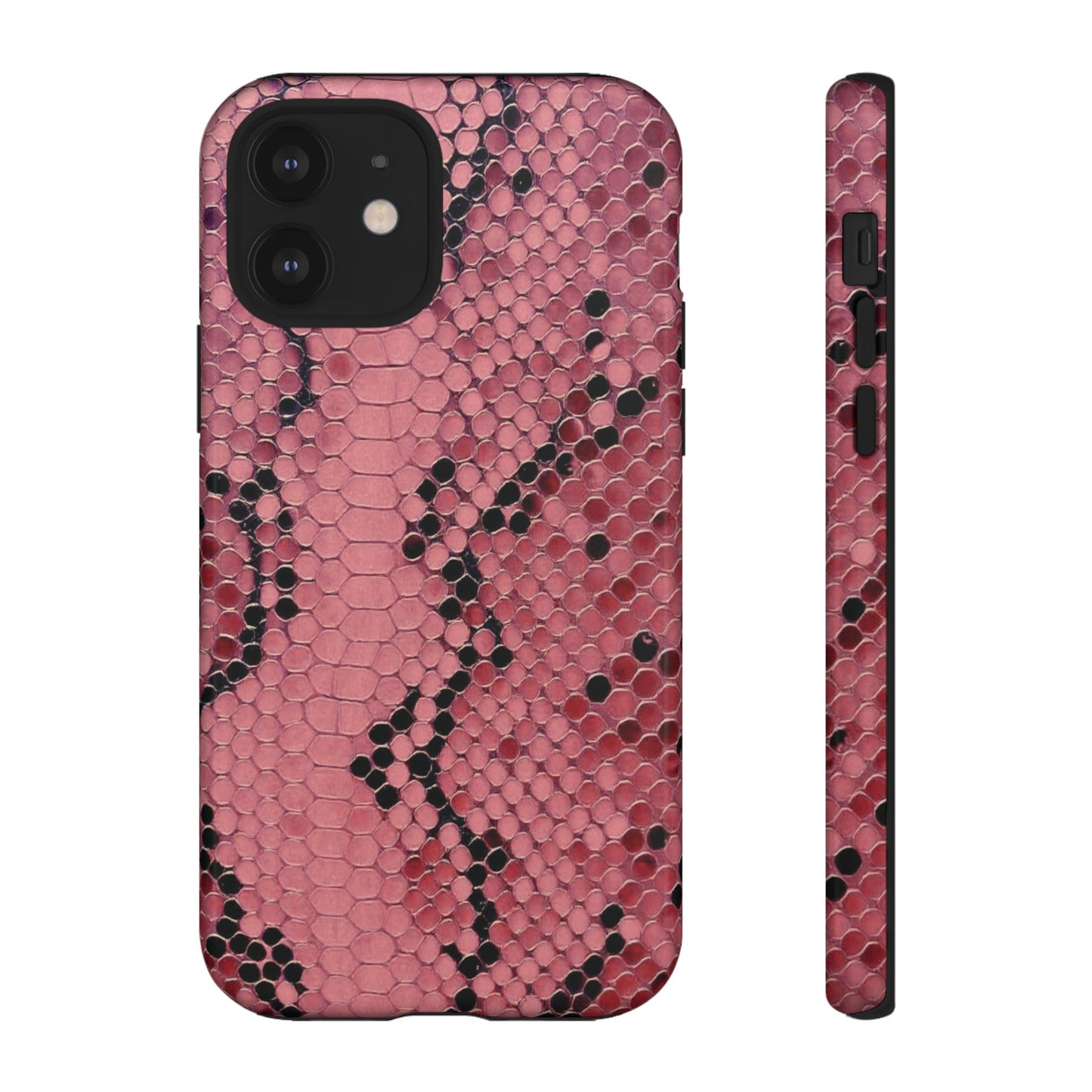 Funda para iPhone con estampado de serpiente y pitón rosa