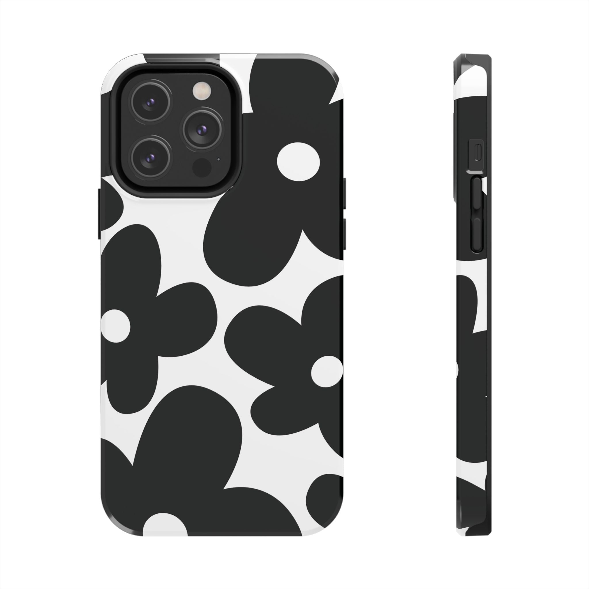 Y2K Daisy Black Flower iPhone Case
