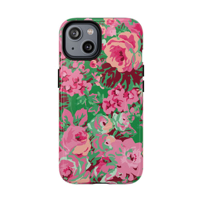 Everything's Rosy | Green & Pink Floral MagSafe Case