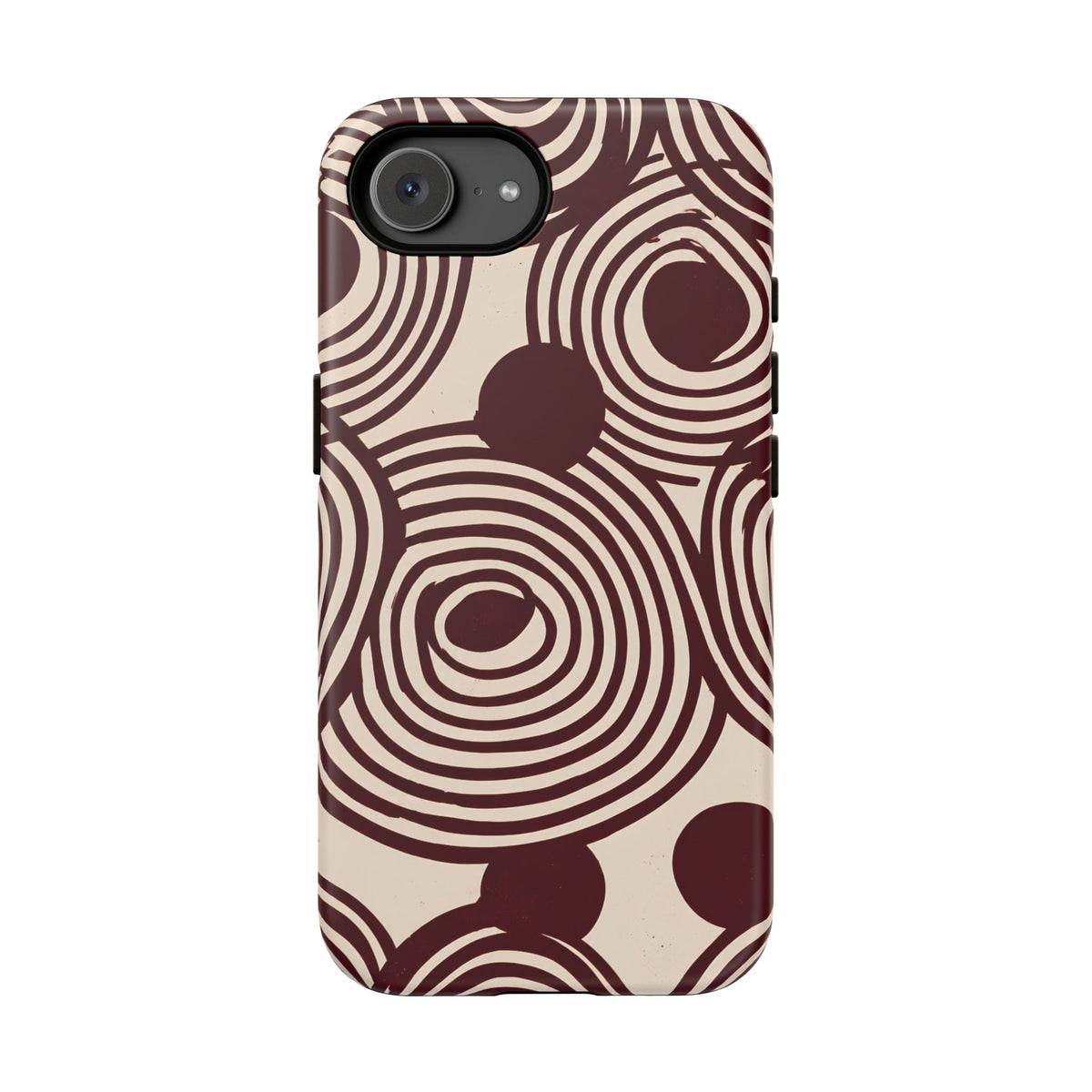 Retrograde | Burgundy Retro Abstract iPhone Case