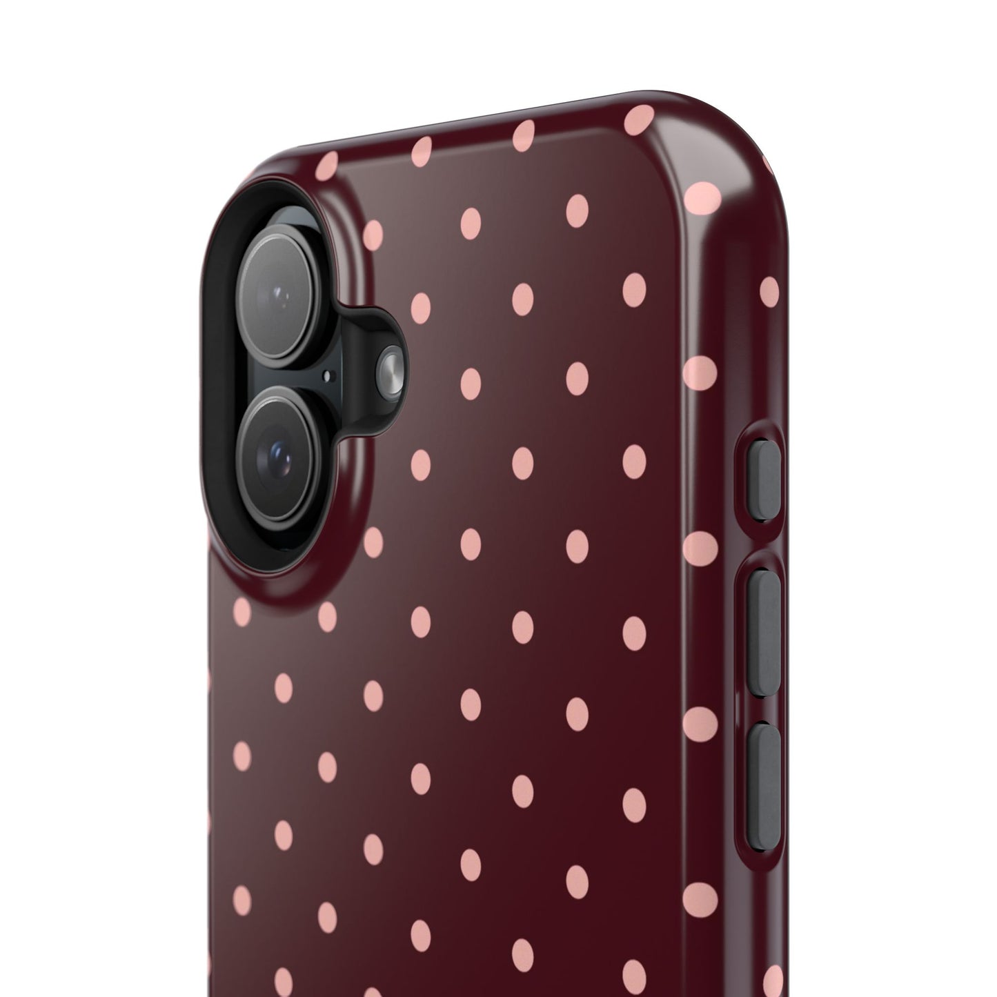 Pretty Please | Burgundy Polka Dot iPhone Case