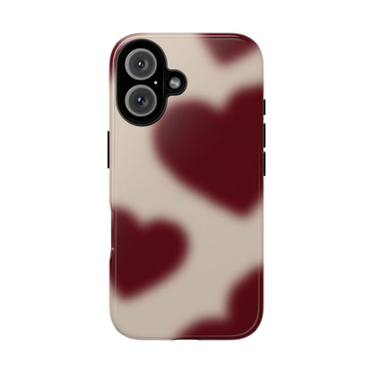 Funda para iPhone con corazones con enfoque suave y deseos del corazón