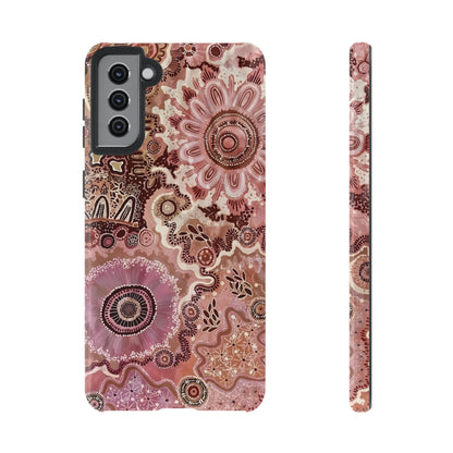 Étui Galaxy à motif floral artistique et éclectique