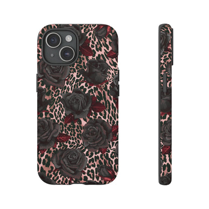 Midnight Rose | Pink Leopard Floral Case