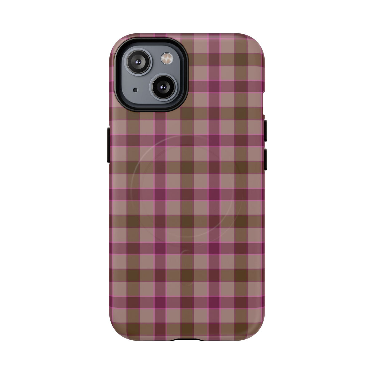 Mulberry Plaid | Pink & Brown Plaid MagSafe Case