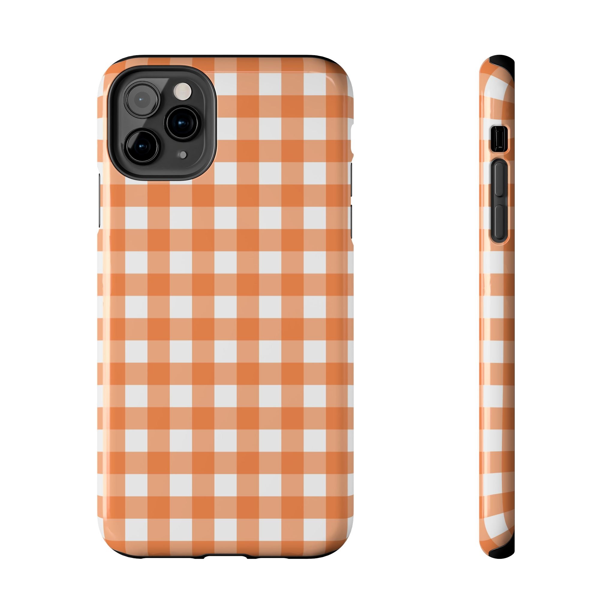 Orange Plaid Gingham Check iPhone Case