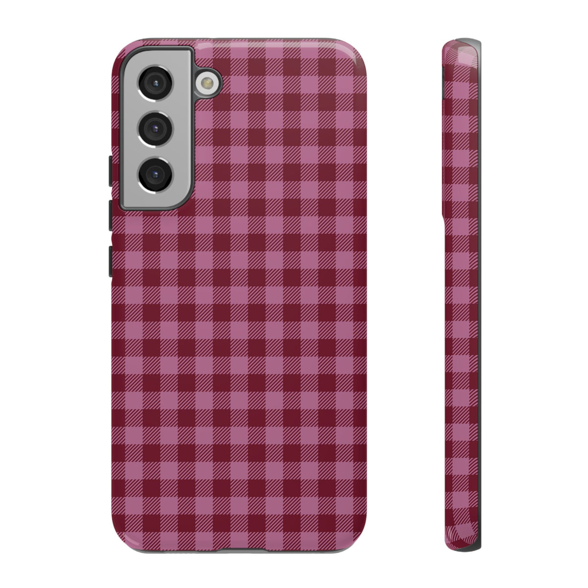 Pink Privilege | Pink & Burgundy Gingham Galaxy Case