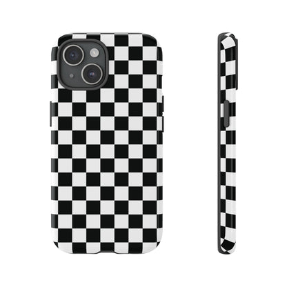 Funda para iPhone con diseño de cuadros en blanco y negro de Skater Girl