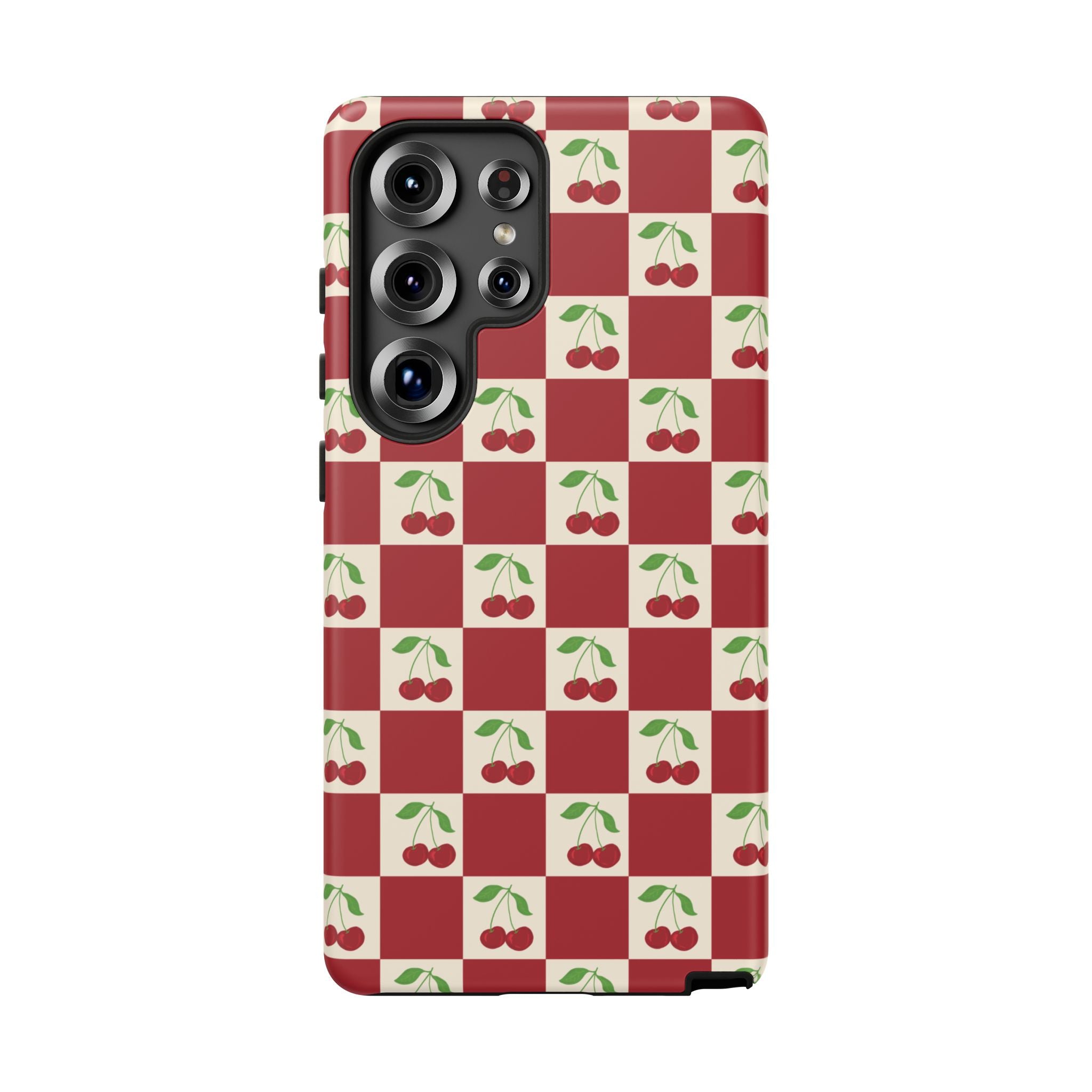 Cherry Check Phone Case
