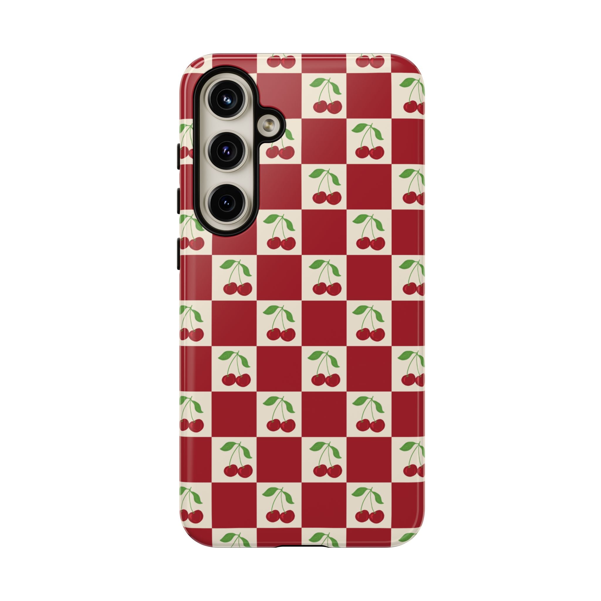 Cherry Check Phone Case