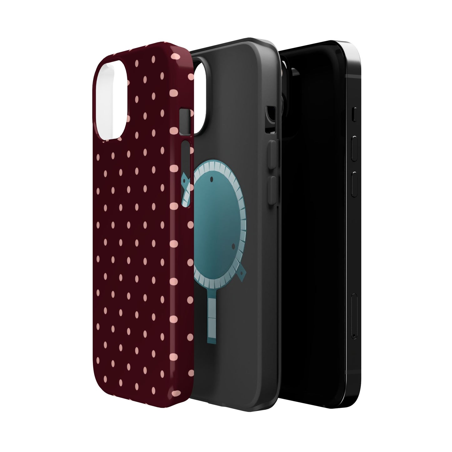 Pretty Please | Burgundy Polka Dot iPhone Case