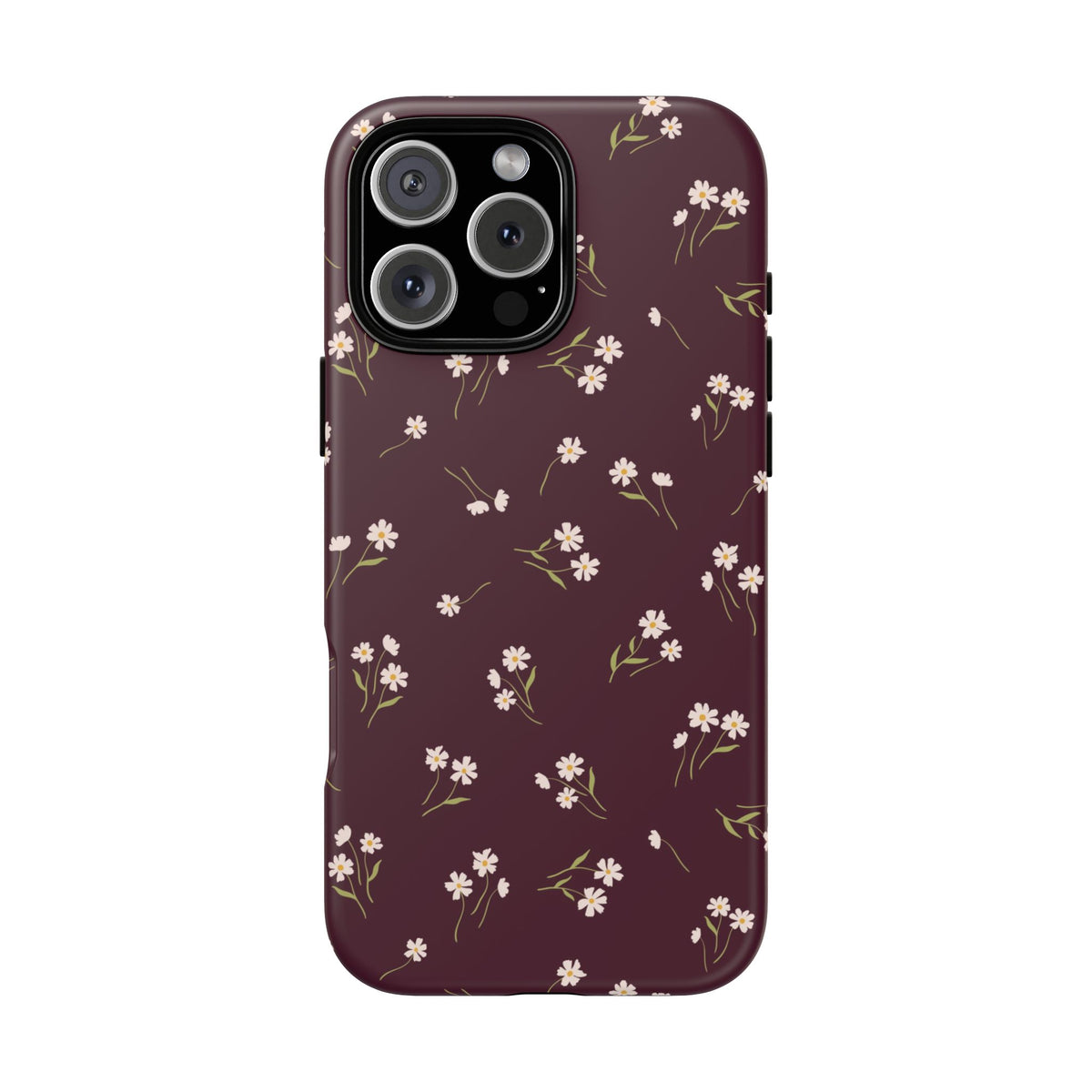 Dainty Daisy | Burgundy Floral iPhone Case
