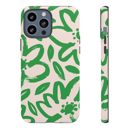 Happy | Green Modern Floral Case