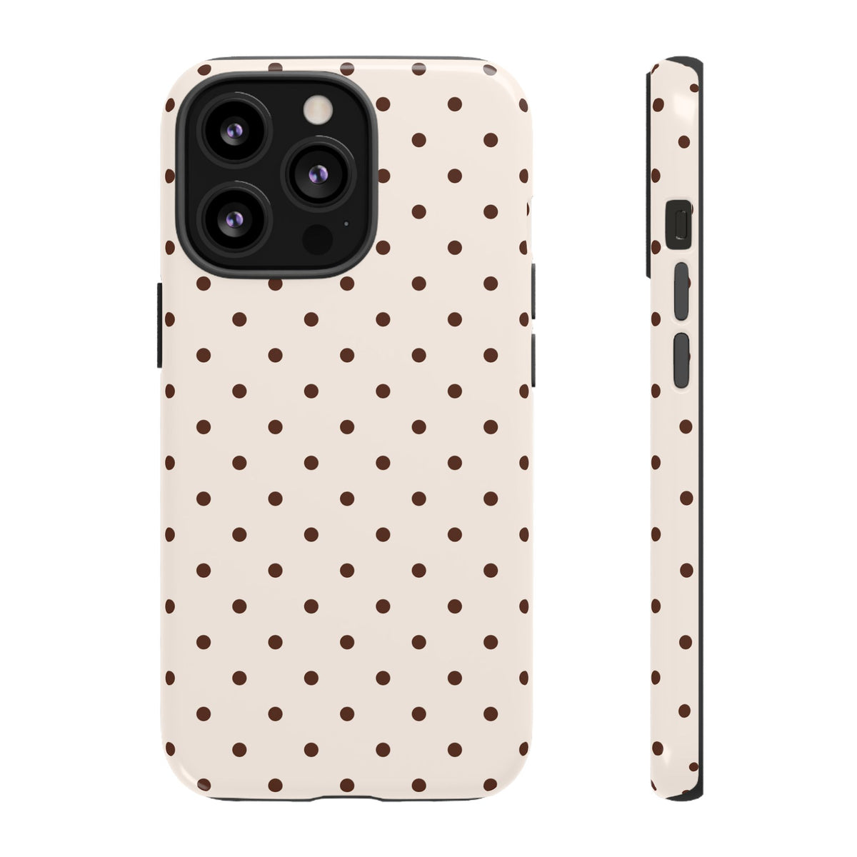 Vanilla Bean | Brown Polka Dot iPhone Case