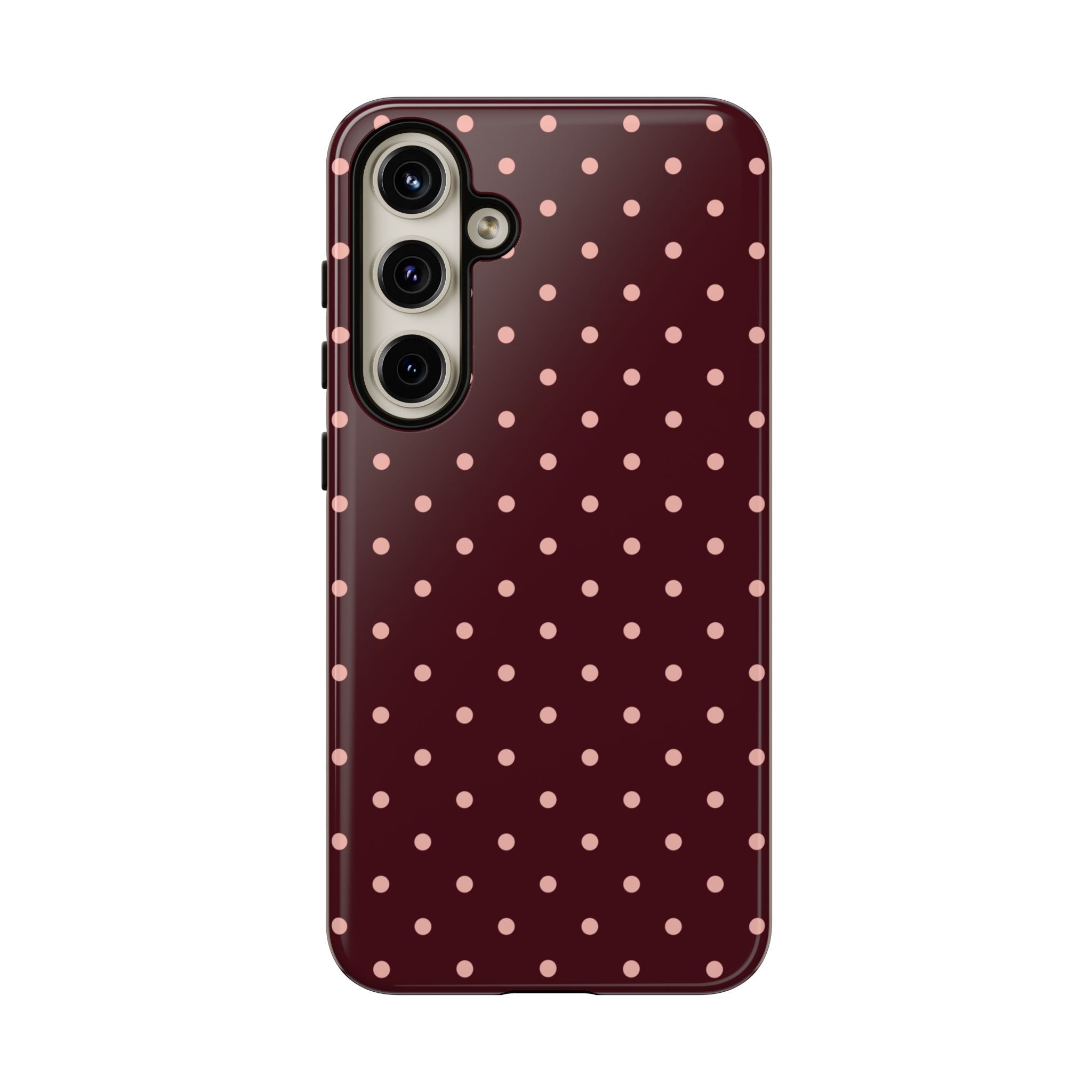 Pretty Please Burgundy Polka Dot Galaxy Case
