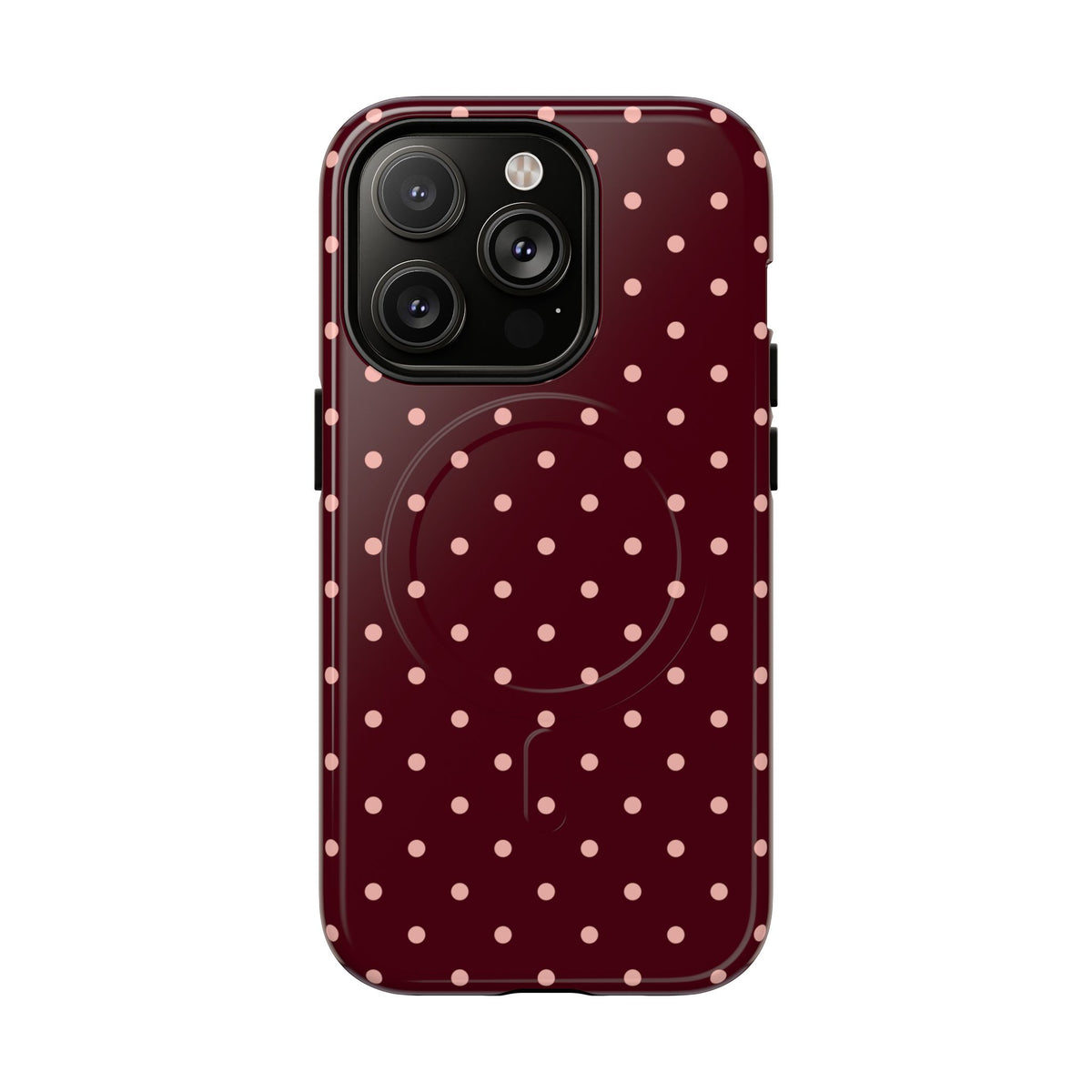 Pretty Please | Burgundy Polka Dot MagSafe Case
