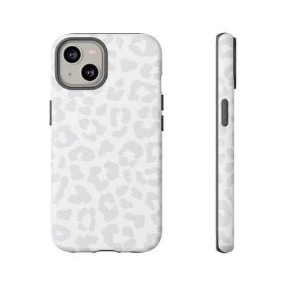 Snow Bunny | White & Gray Leopard Print Case