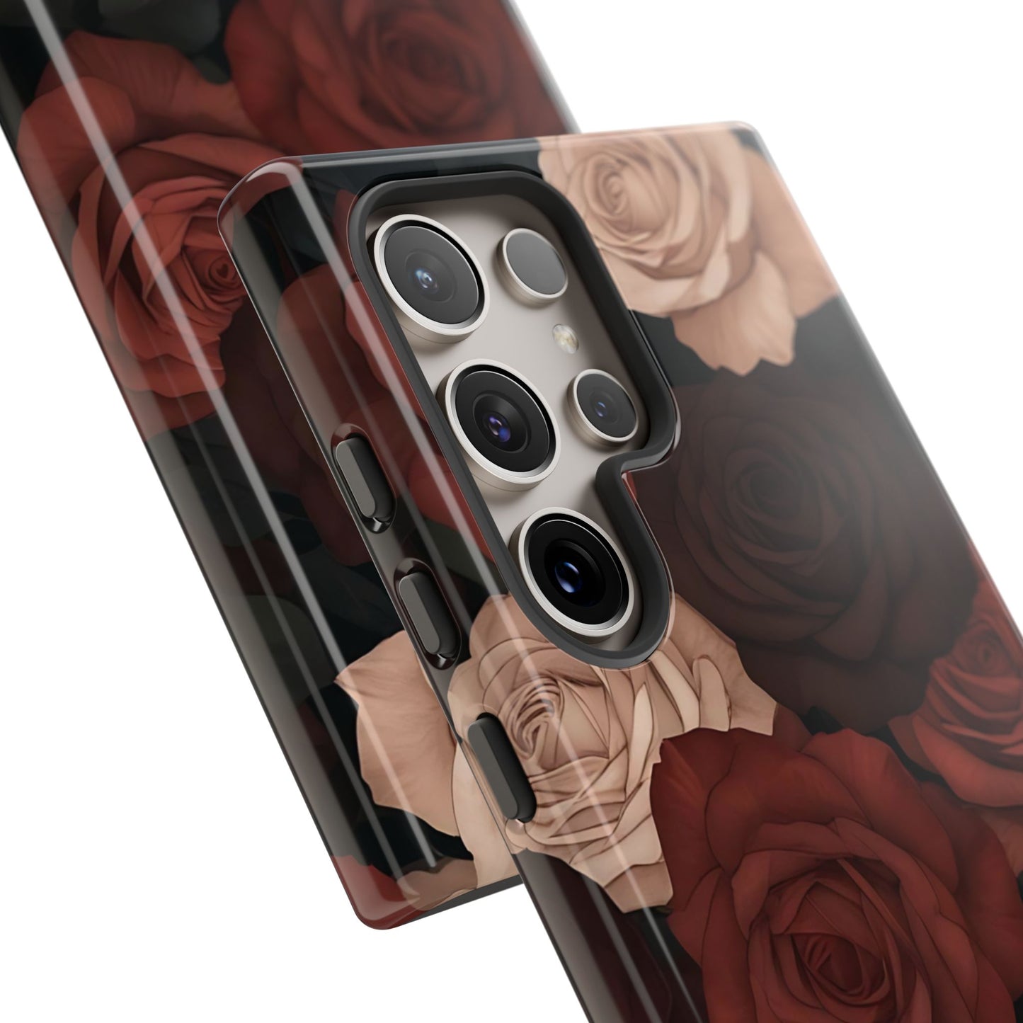 Roses | Étui Galaxy à motif floral marron