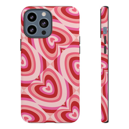 Hearts Squared | Pink Retro Heart Case