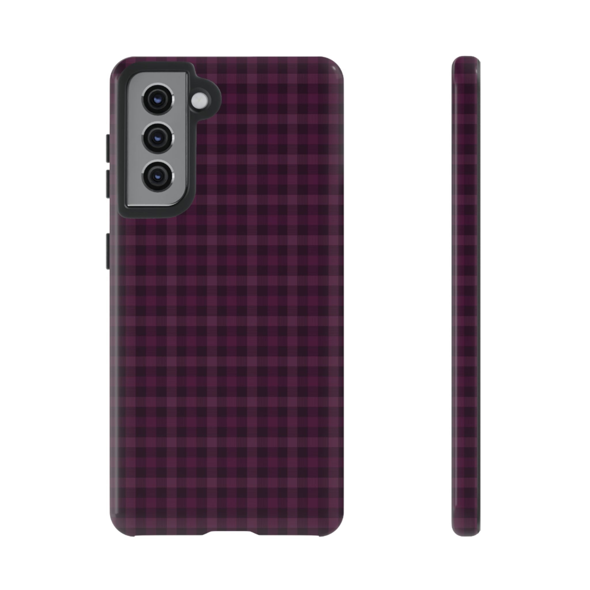 Plum Crush | Purple Plaid Galaxy Case
