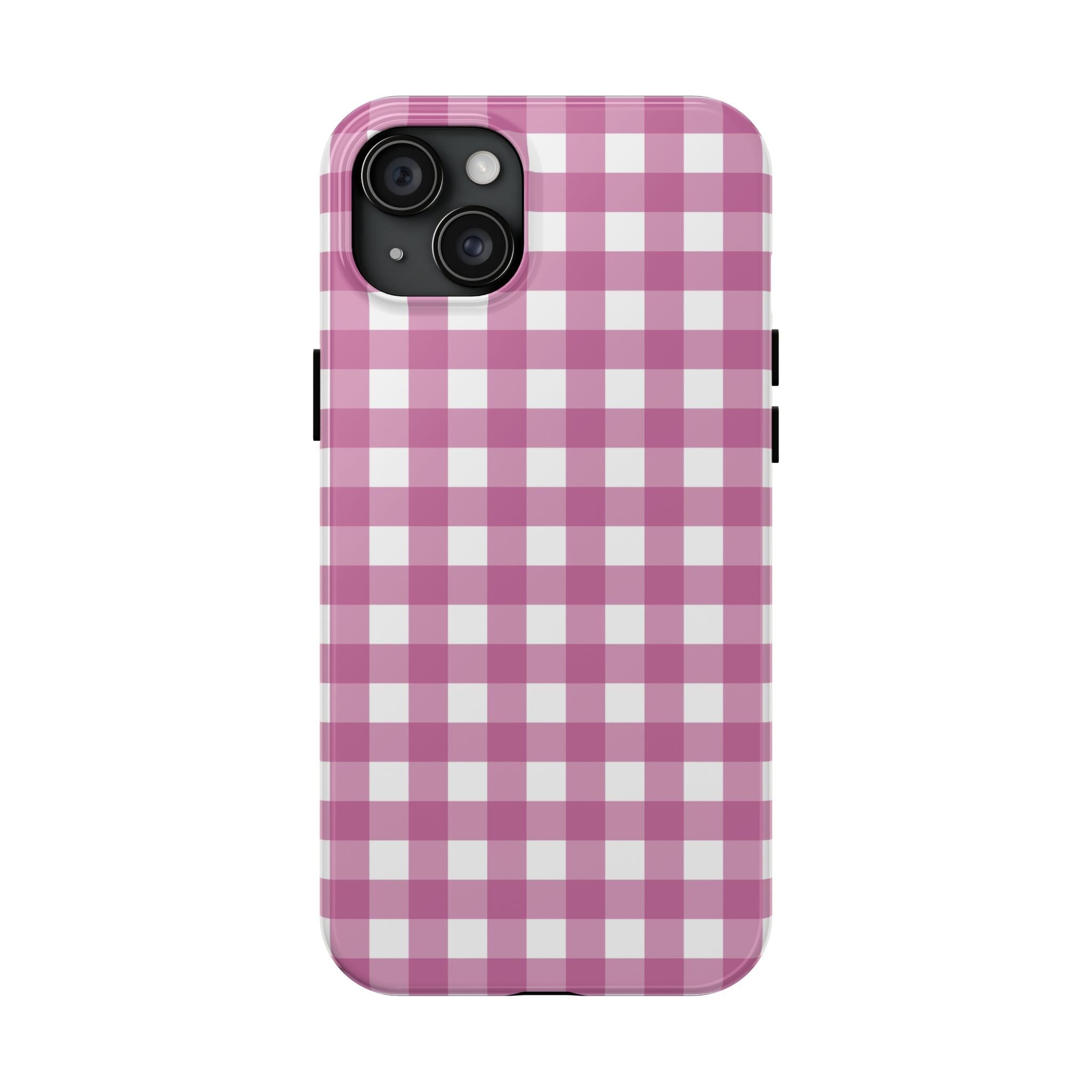 Pink Plaid Gingham Check iPhone Case