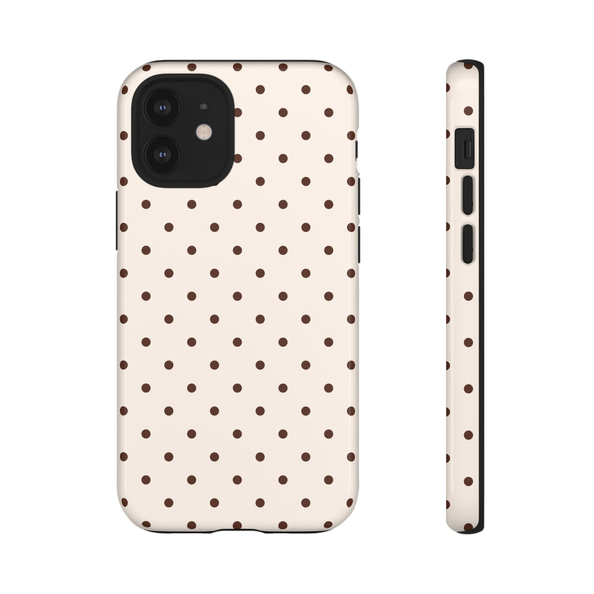 Vanilla Bean | Brown Polka Dot iPhone Case