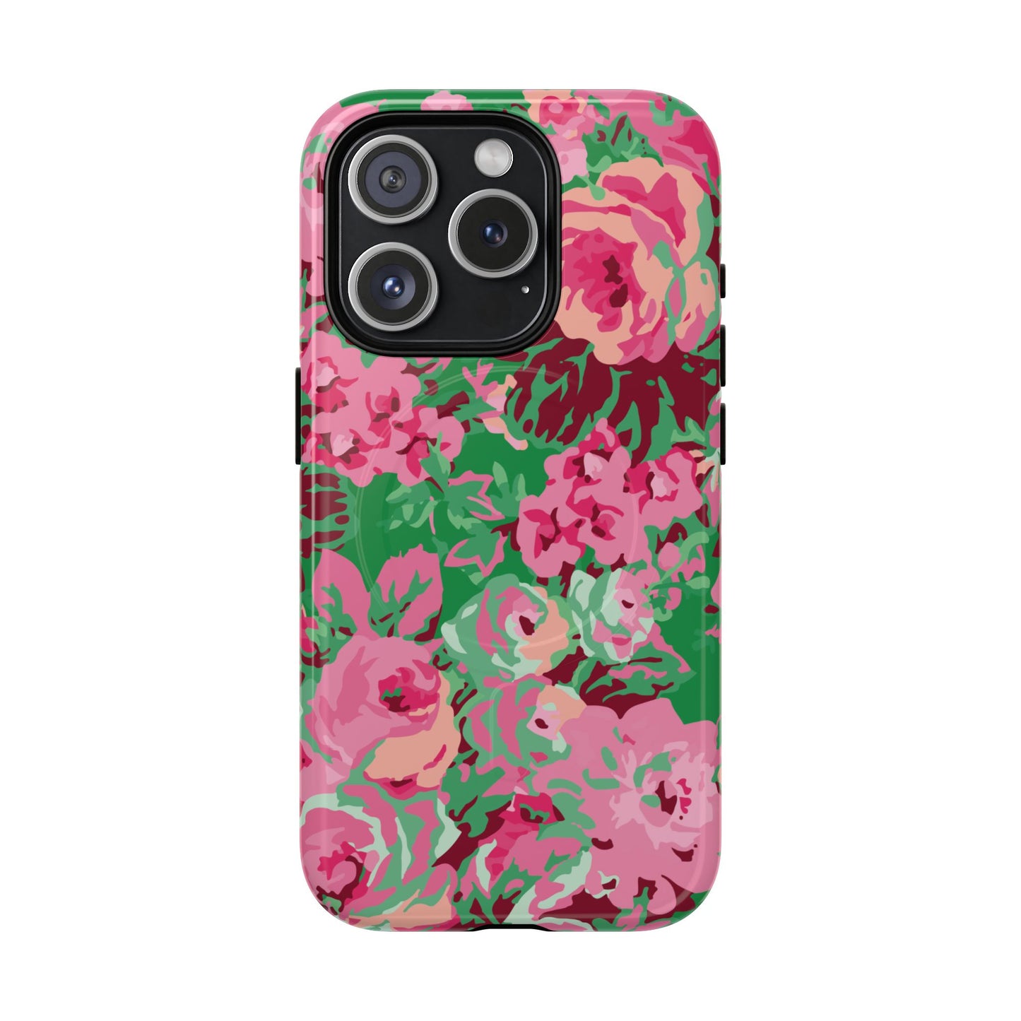 Everything's Rosy | Green & Pink Floral MagSafe Case