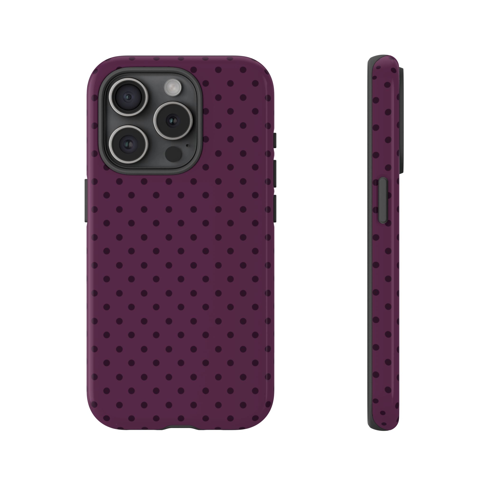 Plum Mood | Polka Dot iPhone Case