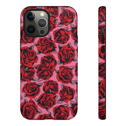 Love Story | Red & Pink Pop Art Rose Floral Case