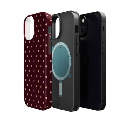 Pretty Please | Burgundy Polka Dot iPhone Case