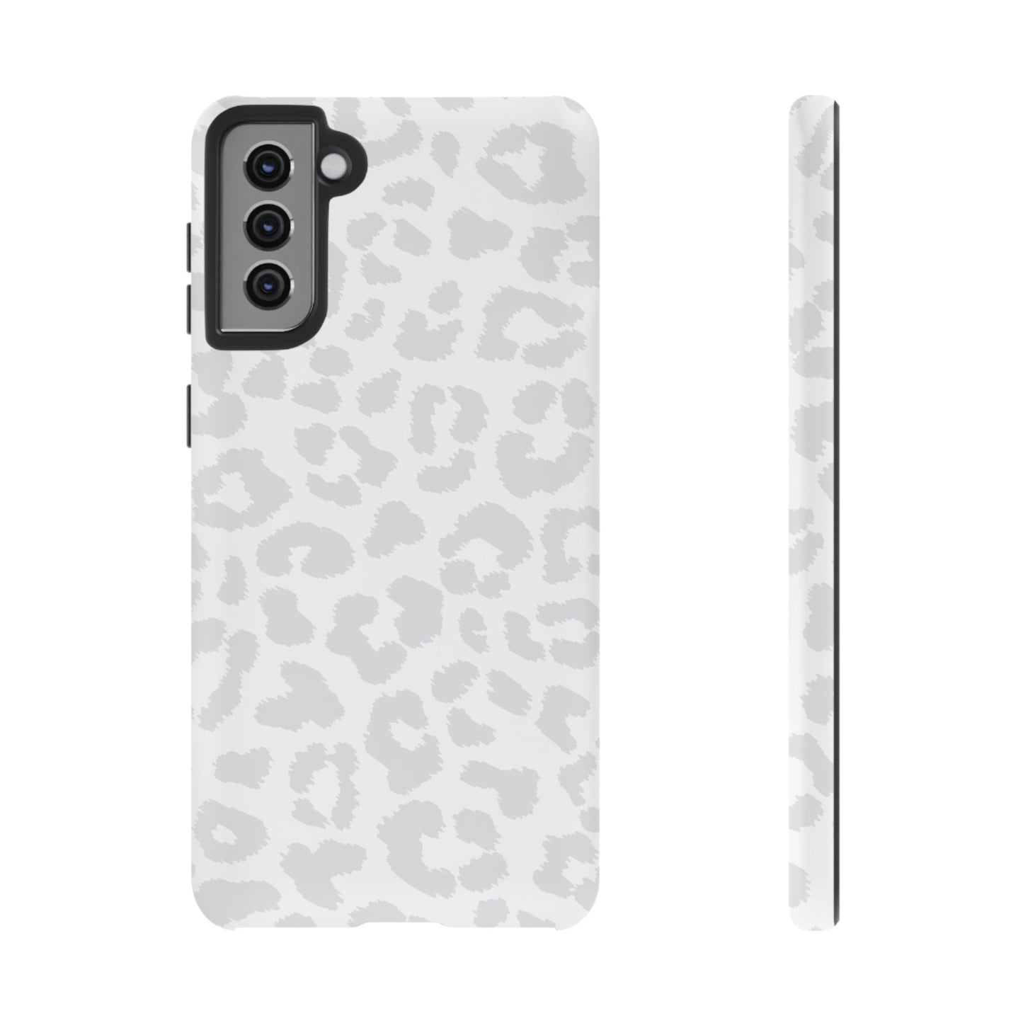 Snow Bunny | White & Gray Leopard Print Case