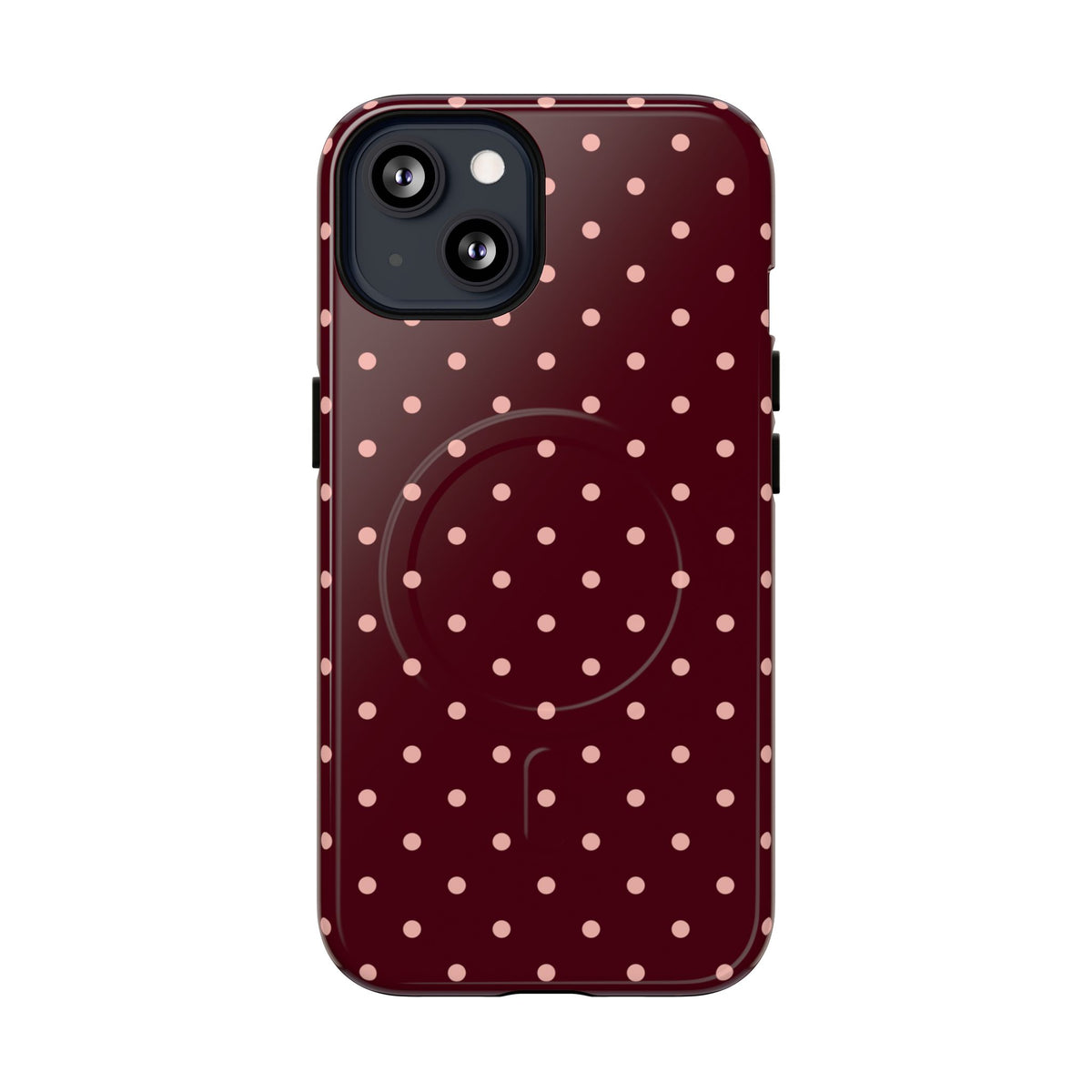 Pretty Please | Burgundy Polka Dot MagSafe Case